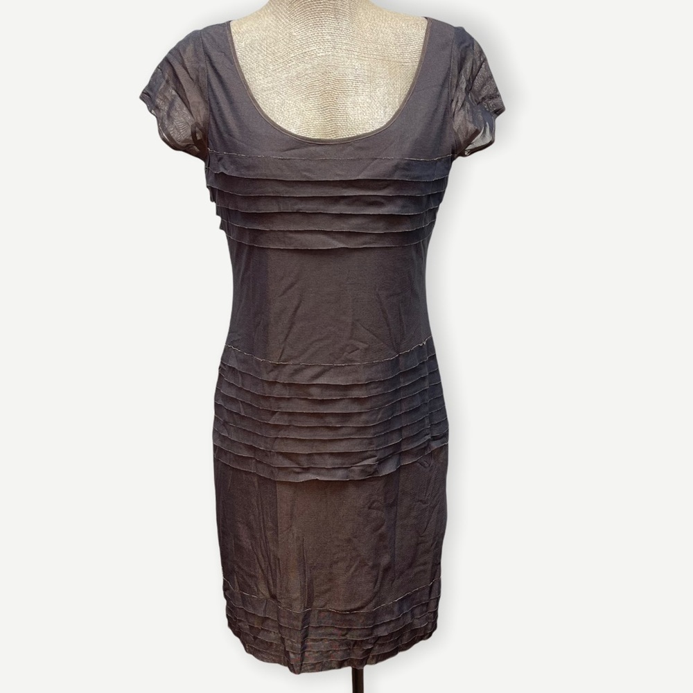 Andrew MARC brown tiered dress 6‎